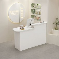 인포데스크 소형 매장 카운터 계산대 카운터테이블 안내데스크, 90x50x105cm, 화이트 오른쪽