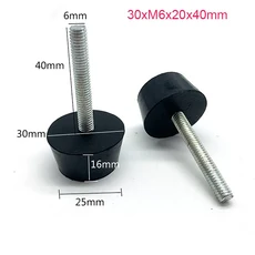 블랙 고무 조절식 발 패드 나사 의자 가구 다리 테이블 레벨링 미끄럼 방지 M6 M8 M10 1-10 개, 10pcs, 11 30xM6x20x40mm