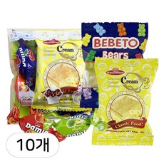 소소야 쁘띠세트 10개 세트 과자 간식 선물세트 어린이집 생일답례품 구디백 간식꾸러미, 10세트