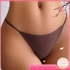 熱賣歐美大碼健身無痕內褲女冰絲細帶低腰丁字褲運動瑜伽比基尼速乾, 摩卡2件裝,L 110-135斤