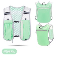 跑步手機袋 登山馬甲包 騎行徒步背心包 運動大容量收納背包 水壺包 越野跑背包 登山包, 綠色,20L以下, 1個