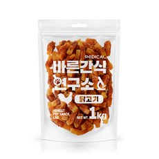 바른간식연구소 닭가슴살과고구마 1kg 대용량 강아지 육포 간식, 1개