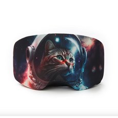 滑雪鏡收納套，山峰設計，柔軟保護，輕巧便攜, 貓咪, 1個