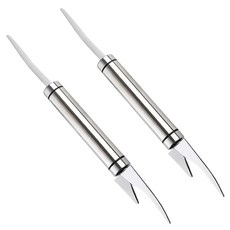 [1+1] (스텐 새우칼 F타입 1P + 1P 사은품:오렌지까기-1개) 새우껍질제거 새우내장제거 새우 손질칼생선 비늘 내장 껍질 까기 제거 손질 가재 랍스타 껍질가위 칼, 실버, 1세트