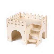 크리 에이 티브 햄스터 둥지 나무 울타리 빌라 애완 동물 홈 용품 편안한 잠자는 간단한 스타일 솔리드 컬, Quadrate, 01 Fence Sleeping Nest, 1개