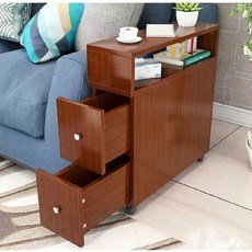 거실 틈새 수납장 얇은 3단 폭좁은 슬림 거실장 20cm 이동식 사이드 캐비닛, 09. 30x60x65-브라운