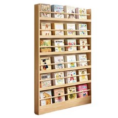 문뒤틈새수납장 문선반 나무 잡지랙 책꽃이 얇은 전면책장 맞춤화, 70CM 6단 원목