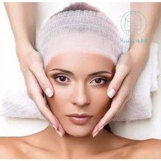 美容院專用一次性拋棄式鬆緊髮圈 束髮帶 洗臉帶 免洗髮圈, 1個, 白色