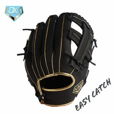 녹스 이지캐치 유소년 내야 야구 글러브 피그스킨 십자웹 우투, 1개, 블랙/골드