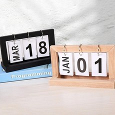 셀엔드 테이블 인테리어 달력 나무달력 탁상달력, 블랙, 블랙