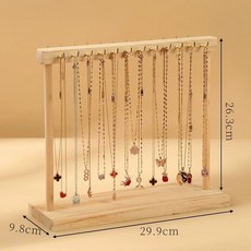 원목 목걸이 진열대 디스플레이 악세사리 거치대, 1개, 대형 양면 24개 후크