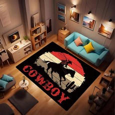 서부 지역 러그 말 카우보이 러그 거실 침실 소년 남성 어린이 청소년 소박한 서양 장식 컨트리 와일드 웨스트 다운 장식 카펫 실내 바닥 매트 61.4 x 91.4cm(2 x 3, 2피트 x 3피트, 카우보이 6