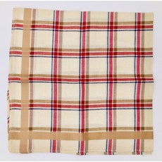 小老闆萬國商舖 日本製 輕薄純棉紳士手帕-駝色格 清洗方便衛生