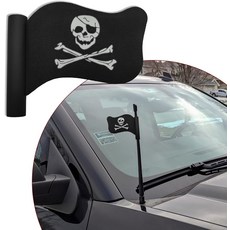 Lyxheth 1PCS 해적 깃발 자동차 안테나 토퍼 자동차용 볼 해골 크로스본 자동차와 호환되는 멋진 모양의 외장 액세서리1PCS