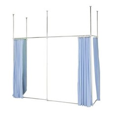 巴塞隆納伸縮屏風-(AH70x105)一字延伸型伸縮防塵屏風(可當防疫隔離屏風), 底部支架換吸盤腳墊+特殊增高器3支,大地綠