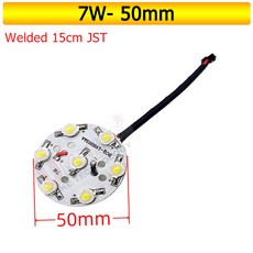 LED 에피스타 칩 고출력 비드 알루미늄 베이스 플레이트 라디에이터 용접 JST 연결 보드 패널 원형 밝기 1 18W, 23) 7W 50mm - Green 520-525nm-, 1개