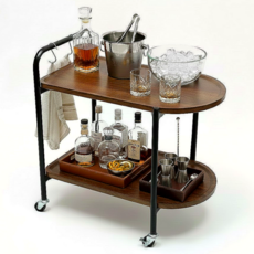 애져요 디자인 트롤리 서빙 카트 홈 카페, 브라운, 1개