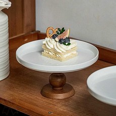 디저트 접시 스탠드형 브라운 유리 플레이트 케이크 디저트 식기 1개입