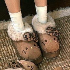 헬로키티 호피 털 부츠 240mm-브라운