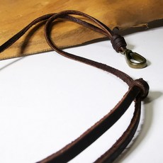 Go 圓形鑰匙吊飾 復古銅扣, 皮繩+鑰匙套(go粉), 1套