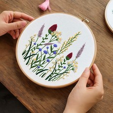 일상플랜 프랑스 자수 DIY 세트, 1개, 고요한 들빛 정원