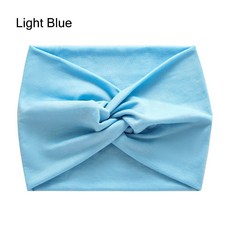 헤어 액세서리 두꺼운 꼬임형 초대형 운동용 헤어밴드 여성용 와이드 터번, Light Blue