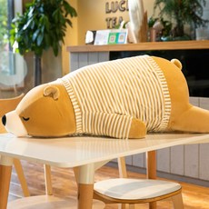 북극곰 바디필로우 쿨링 수면 35 애니멀즈 대형 클래식 다리베개 안고 극세사대형, 스트라이프 핏, 70cm 6자 가능