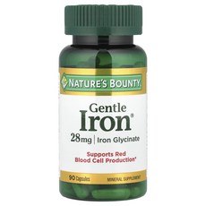 건강챙기세요 Nature's Bounty 젠틀 철분 28 mg 90 정 백살까지오래오래, NaturesBounty젠틀철분28mg90정, 1개, 90정