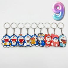 슈퍼해피 도라에몽 귀여운 미니 키링 9종 세트 피규어 에어팟 가방 고리 1세트, 1set, 9개