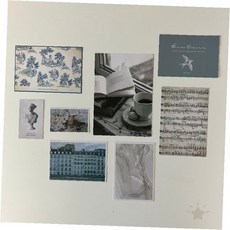 클래식 흑백 회화 음악 악보 풍경 사진 장식 카드 여덟장 구성 카페 서재 갤러리, 상세페이지 참조