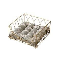 鐵藝寵物窩 落地貓狗籃 四季通用, 金色（送墊子隨機顏色）, 1個