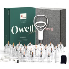 오웰 프리미엄 부항기 풀세트+연결호스+핸들펌프+부항컵, 24개