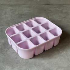 食品級矽膠副食品分裝盒 母乳冰磚盒 帶蓋保鮮盒 寶寶輔食儲存盒, 紫色十二格, 1個, 30ml
