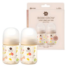 Yuhan Kimberly PPSU奶瓶 2入組, 楓葉款(米色), 160ml, 1組