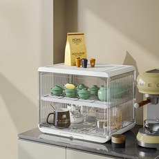 桌面消毒杯架子收納置物架放玻璃杯防塵收納柜水杯碗筷殺菌烘干機奶油風家居小紅書爆款生活家居用品日用品抖音同款北歐風家居, 普通款-白色