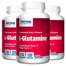 Jarrow FORMULAS 賈羅公式 L-麩醯胺酸素食膠囊 750mg, 120顆, 3罐