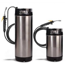 썬팅필름 분무기 케그 세차 셀프 압력 보틀 농약 원예, 1개, 9.5L 캔 + 스프레이 건 세트