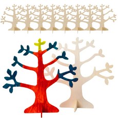 키득키득 나무 꾸미기 만들기 미술 놀이 우드 트리 장식 소품 10개, 단일