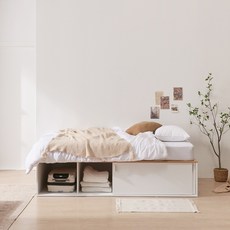 파로마 까사 빅 슬라이딩 수납침대 SS + 본넬매트 UCU052, 메이플화이트