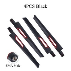 컴퓨터 네트워크 카드 WLAN 라우터용 밴드 WiFi ASUS SMA/RP-SMA 2400-5900Mhz 2.4G 5.8G 10dBi 4개, 04 SMA Black