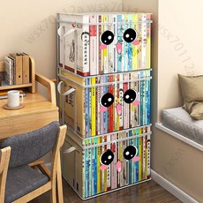 可折疊手提拎書籍文件袋 學生裝書大容量整理袋, 1個, 顔色隨機【PVC加厚】書本收納袋-袋提手,【小號23.5*23.5*19cm】錶情