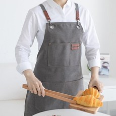 디바모드 캔버스 바리스타 공방 방수앞치마, 그레이, 1개
