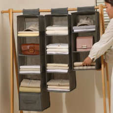 루체트리 행거 걸이형 수납장 옷장정리 공간활용 선반 다용도 접이식 수납 옷정리함, 행거 걸이 수납장 3단, 그레이