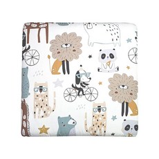 雪倫小舖嬰兒床圍，防撞床圍，防摔床圍，寶寶安全防護必備, 棕底熊頭-一片入