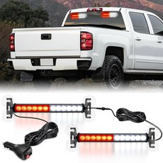Nilight 12LED 긴급 스트로브 교통 상담사 라이트 바 2 in 1 레드 블루 대시, Red White 24LED, 1개