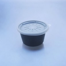PS 국물용기 105파이 간편 용기 소스 컵 중 100개 뚜껑세트, 1세트, 100개입