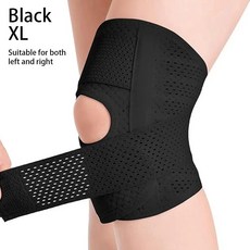 무릎 보호대 압축 패드 조정 가능 측면 안정 장치 부상 통기성 고성능 서포트, 04 black XL, 1개