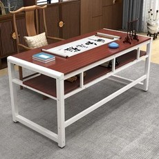 서예 테이블 붓 취미 100x60x80cm 가정용 거실 동양화 예술, I. 티크 + 흰색 다리 브러쉬 홀더 포함