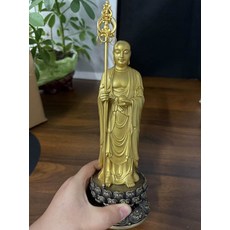 純銅地藏王菩薩佛像含禪杖及底座, 如圖所示, 1個