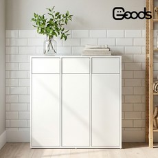 GD 810 3칸 슬림 푸시장 분리수거 재활용 쓰레기통 수납장 다용도실 병원 약국 사무실 탕비실 스윙 푸쉬, 3칸 푸시장